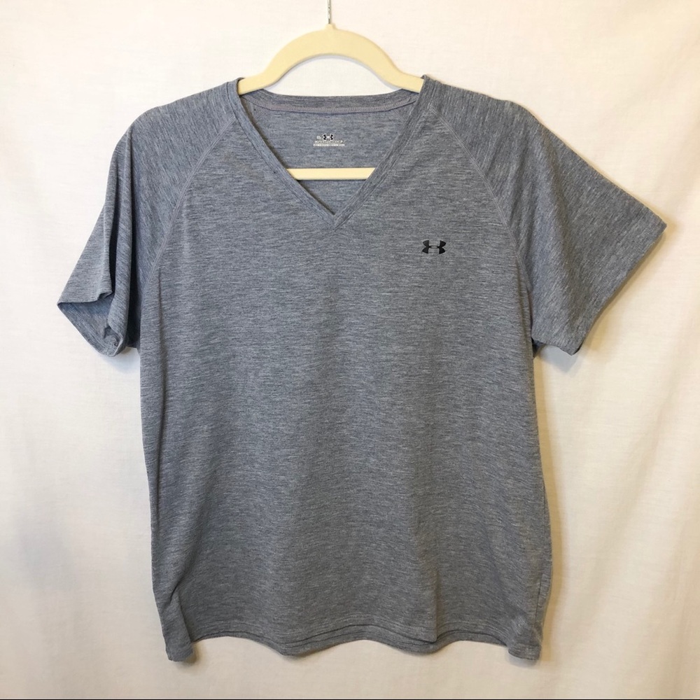 Under Armour Grey V Neck T Shirt - Youth XL